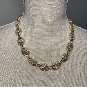Natasha Couture Gold With Crystal Rhinestones Necklace